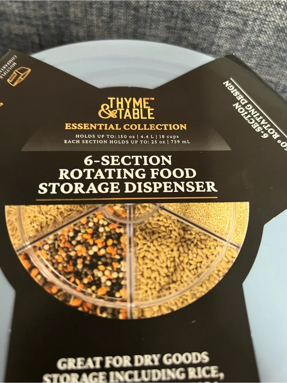 Thyme & Table 6-Section Rotating Food Storage Dispenser NIB $15